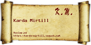 Karda Mirtill névjegykártya